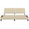 vidaXL Posteljni okvir brez vzmetnice Hanko krem 180x200 cm blago