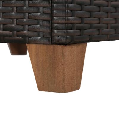 vidaXL Vrtna sedežna garnitura z blazinami 4-delna poli ratan rjava