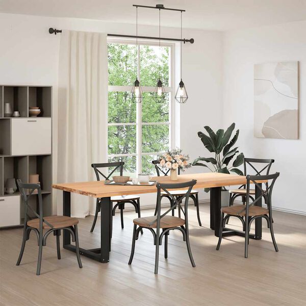 vidaXL Noge za jedilno mizo v obliki črke T, 2 kosa, črne, 90x35x(72-73) cm, jeklo