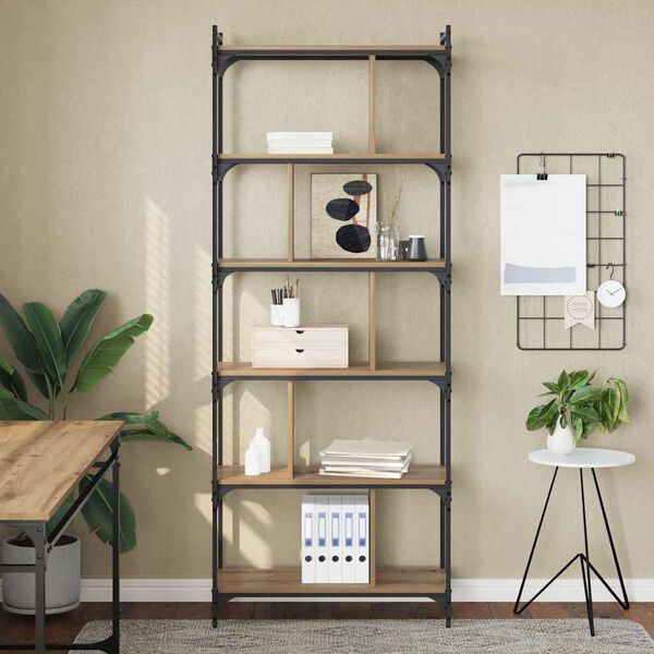 vidaXL Knjižna omara artisan hrast 76 x 32 x 192 cm Konstruiran les