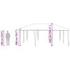 vidaXL Zabavni šotor Bela 600 x 400 x 266 cm Polietilen in jeklo
