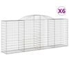vidaXL Obokane gabion ko&scaron;are 6 kosa 300x50x120/140 cm pocinkano železo