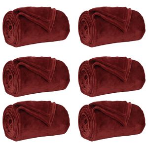 vidaXL Obloge 6 kos Bordeaux rdeča 130 x 150 cm 3.04 kg Flis