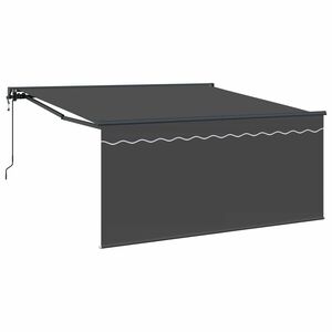 vidaXL Vlečna tenda Antracit 350 x 250 cm Poliester in aluminij
