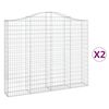 vidaXL Obokane gabion ko&scaron;are 2 kosa 200x30x160/180 cm pocinkano železo