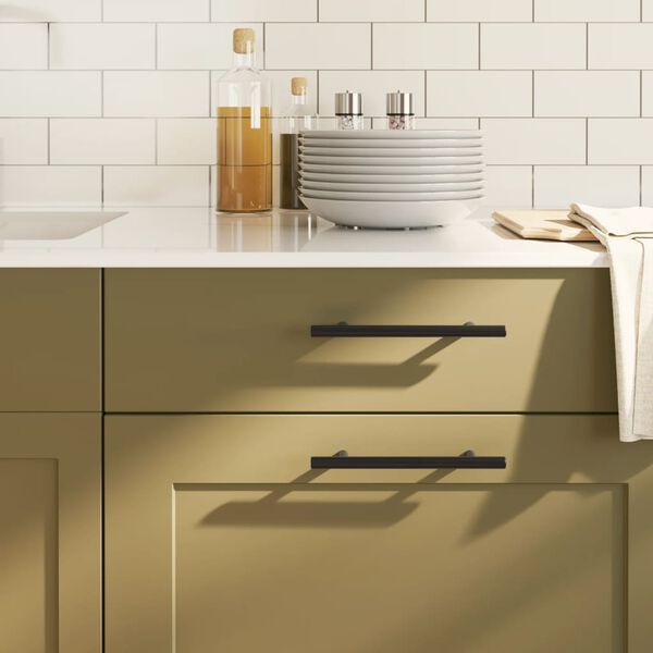 vidaXL Ročaji za omarico 20 kosov črni 128 mm nerjaveče jeklo