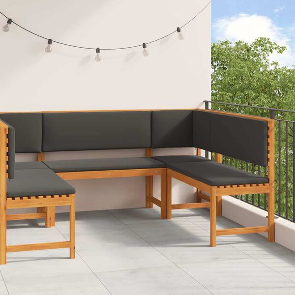 vidaXL Komplet klopi za vrt 5 pcs Rjava Masiven les akacije