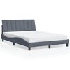 vidaXL Posteljni okvir brez vzmetnice Hanko temno siv 140x190 cm žamet