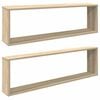 vidaXL Stenske police kockaste 2 kosa sonoma hrast 100x15x30 cm