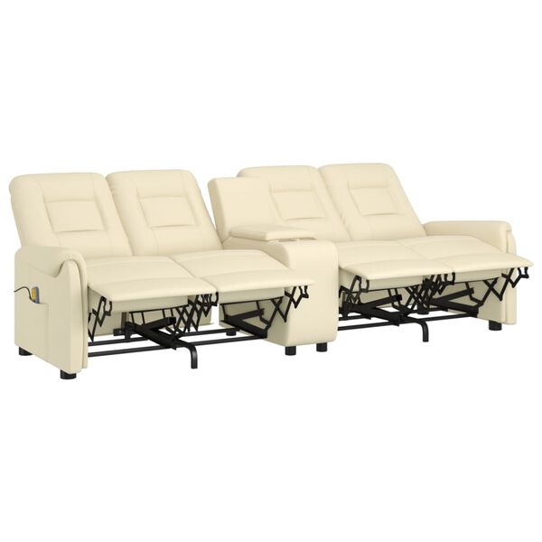 vidaXL Masažni štirised z držali za skodelico krem