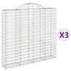 vidaXL Obokane gabion ko&scaron;are 3 kosi 200x30x180/200 cm pocinkano železo