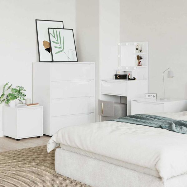 vidaXL Kopalni&scaron;ka omarica Visok sijaj bela 40,5 x 40 x 44 cm