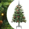vidaXL Umestno božično drevo z LED lučmi Zelena 150 cm PVC in kovina