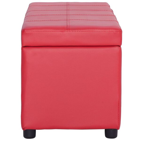 vidaXL Klop s prostorom za shranjevanje 116 cm rdeče umetno usnje