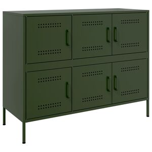 vidaXL Komoda olivno zelena 100,5x39x79 cm jeklo