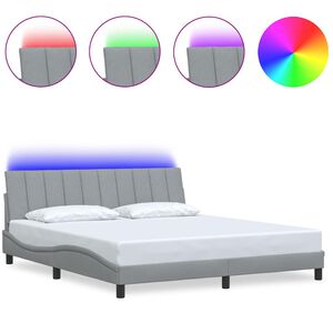 vidaXL Posteljni okvir brez vzmetnice Hanko svetlo siv 180x200 cm tkanina