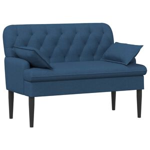 vidaXL Dvojnica s gumbi Modra 111 x 68 x 80 cm Blago