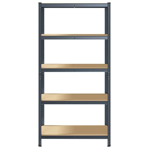 vidaXL Regal s policami 5-nadstropni antracit jeklo in inženirski les