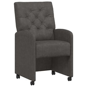 vidaXL Jedilni stoli s kolesi 2 kos Umetna koža Črna 58 x 67 x 97 cm