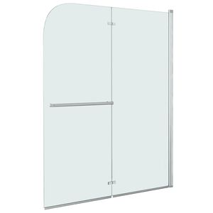 vidaXL Zložljiva pregrada za tu&scaron; z 2 paneloma ESG 95x140 cm