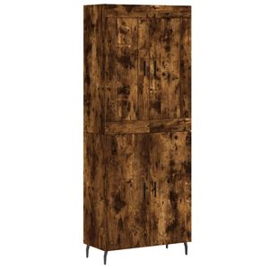 vidaXL Visoka komoda dimljen hrast 69,5x34x180 cm inženirski les