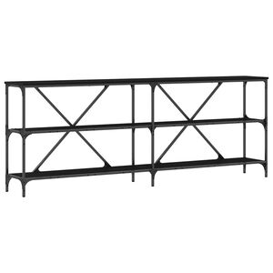 vidaXL Konzolna miza Črna Orehovina 200 x 30 x 75 cm Konstruiran les
