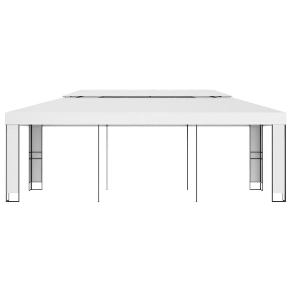 vidaXL Paviljon z dvojno streho 3x6 m bel