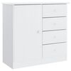 vidaXL Komoda ALTA bela 77x35x73 cm trdna borovina