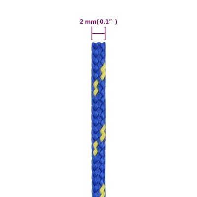 vidaXL Delovna vrv moder 2 mm 250 m polipropilen