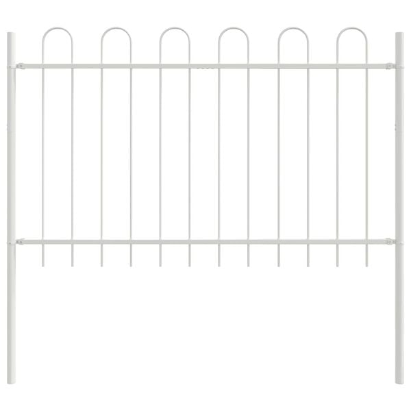 vidaXL Vrtna ograja 9 pcs Bela 15,3 x 0,8 m Pra&scaron;kasto lakirano jeklo