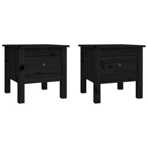vidaXL Stranske mizice 2 kosa črne 40x40x39 cm trdna borovina
