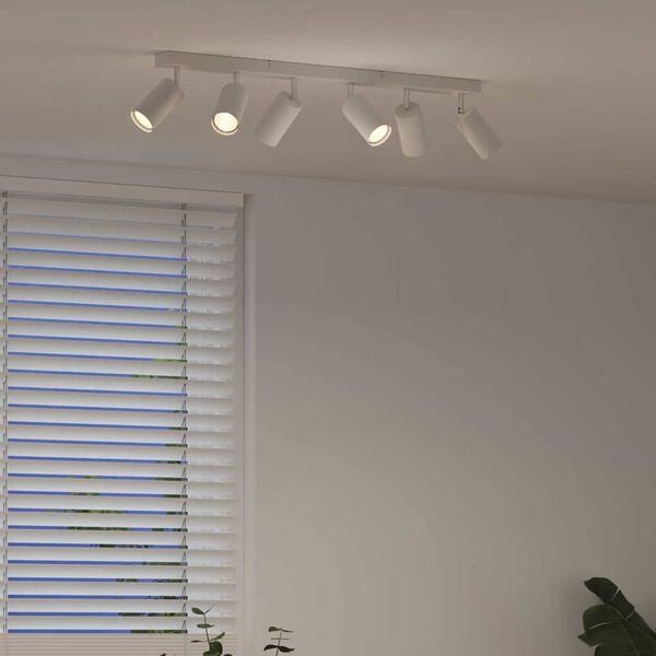 vidaXL Stropni reflektor s sredi&scaron;či Bela 73 x 6 x 16 cm Kovina