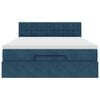 vidaXL Otomanska postelja z vzmetnico temno modra 140x190cm žamet