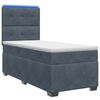 vidaXL Postelja boxspring z vzmetnico Temno siva 90 x 190 cm Žamet