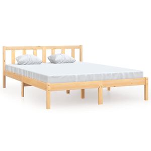 vidaXL Posteljni okvir iz trdne borovine 140x190 cm