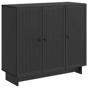 vidaXL Strani &scaron;al Črna 89 x 34,5 x 80 cm Inženirski les