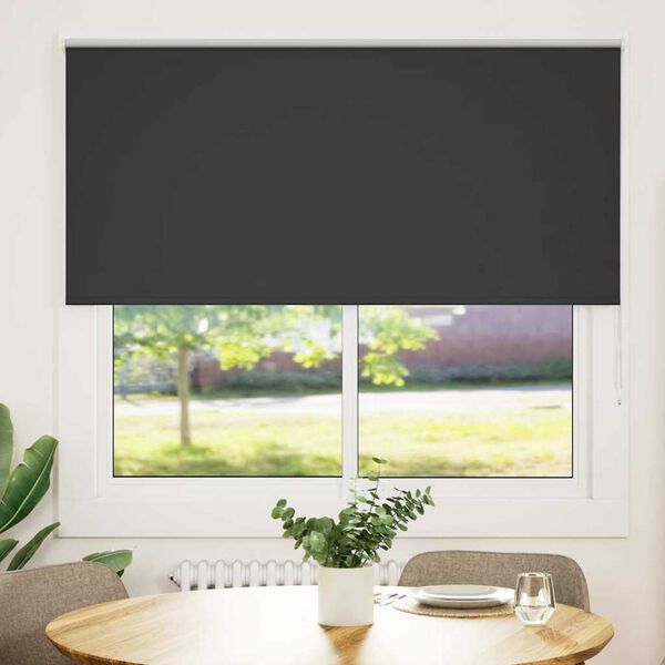 vidaXL Roleta Blackout Black 145x130 cm &Scaron;irina tkanine 141,6 cm