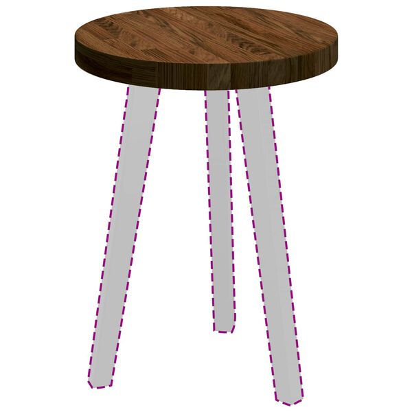 vidaXL Nepremična površina Svetlo rjava Ø 40 x 4 cm Trda hrastovina