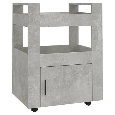 vidaXL Kuhinjski voziček betonsko siv 60x45x80 cm inženirski les