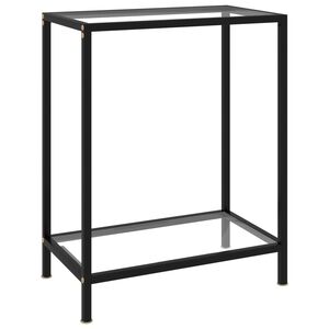 vidaXL Konzolna mizica prozorna 60x35x75 cm kaljeno steklo