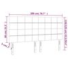 vidaXL Vzglavje postelje modro 200x5x118/128 cm blago