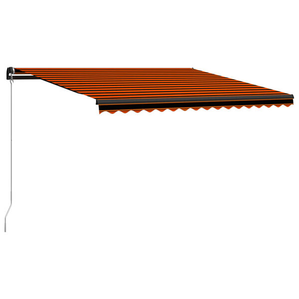 vidaXL Ročno zložljiva tenda 450x300 cm oranžna in rjava