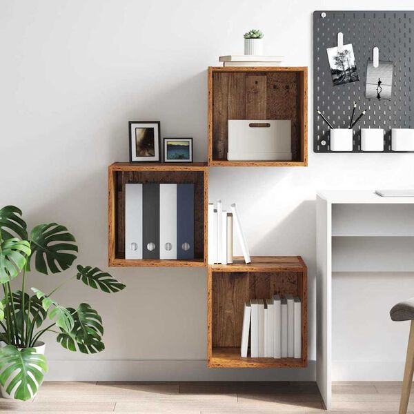 vidaXL Omarica na steni Star les 37 x 37 x 37 cm Konstruiran les