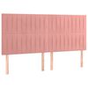 vidaXL Posteljni okvir z vzglavjem roza 180x200 cm žamet