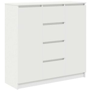 vidaXL Komoda s predali bela 100,5x35x98,5 cm inženirski les