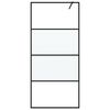 vidaXL Pregrada za tu&scaron; črna 90x195 cm delno motno ESG steklo