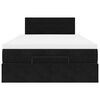 vidaXL Otomanski posteljni okvir z vzmetnico črn 120x200 cm žamet