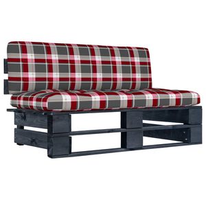 vidaXL Vrtni srednji kavč iz palet črna impregnirana borovina