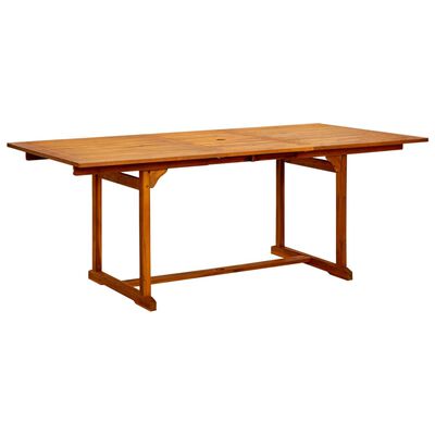 vidaXL Vrtna jedilna miza (150-200)x100x75 cm trden akacijev les