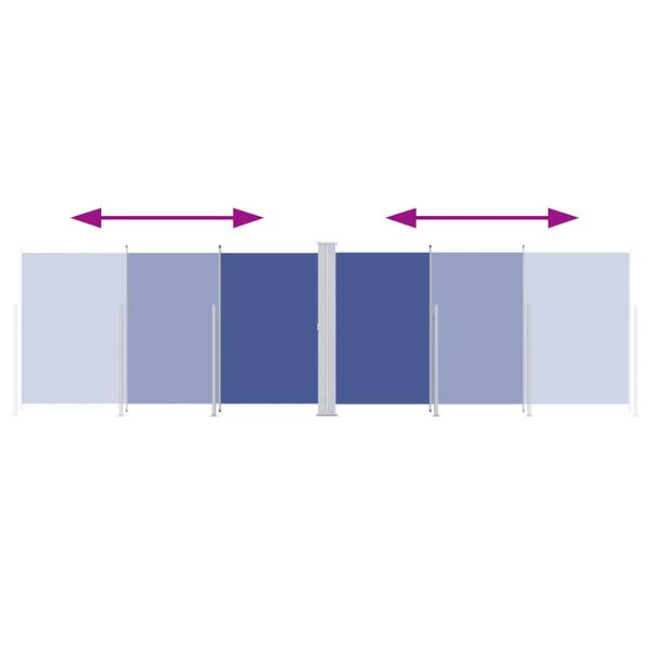 vidaXL Zložljiva stranska tenda modra 180x600 cm